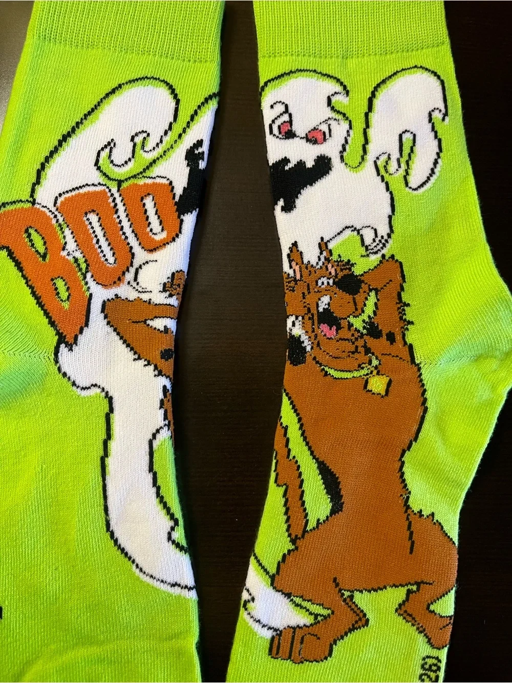 Scooby Doo Green Graphic Crew Socks - Boo Design Halloween